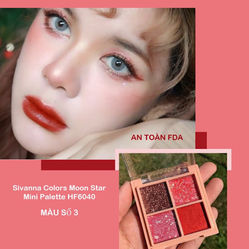 PHẤN MẮT NHŨ KIM TUYẾN SIVANNA COLORS MOON & STAR MINI PALETTE